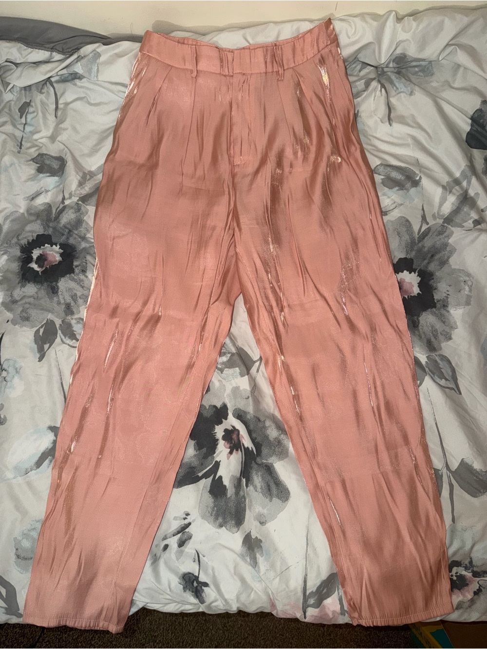 SHEIN Silky Rose Pink Trousers Pants